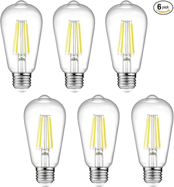 Ascher Dimmable Vintage LED Edison Bulbs Pack of 6