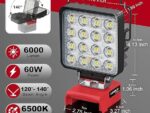 LIVOWALNY Portable LED Work Light for Milwaukee 18v Battery