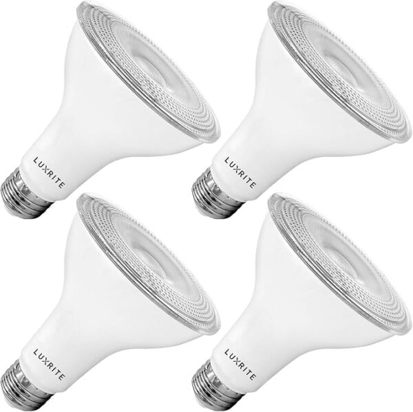 LUXRITE 4 Pack LED PAR30 Flood Light Bulb 75W Equivalent