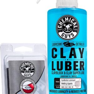 Chemical Guys CLY_KIT_2 Medium Duty Clay Bar and Luber Synthetic Lubricant Kit,16 oz, 2 Items, Gray