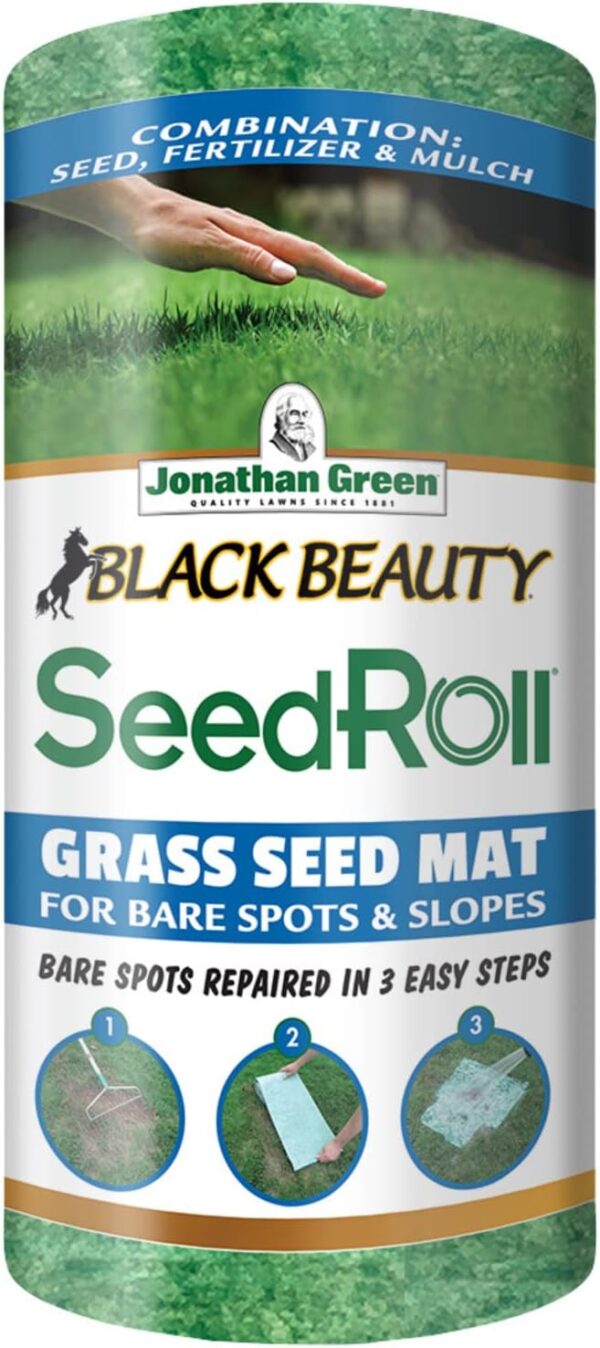 Jonathan Green (10410) Black Beauty SeedRoll Grass Seed Mat - Cool Season Lawn Seed, Fertilizer, & Mulch (50 Sq. Ft.)