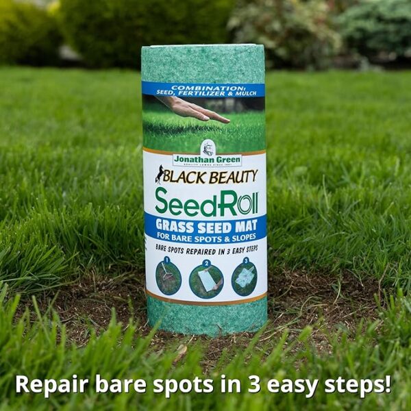 Jonathan Green (10410) Black Beauty SeedRoll Grass Seed Mat - Cool Season Lawn Seed, Fertilizer, & Mulch (50 Sq. Ft.) - Image 4