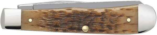 Case XX WR Pocket Knife Trapper With Genuine Bone Handle, Carbon Steel Blade(s), Length Closed: 4 1/8 Inches (Amber Bone) - Image 3