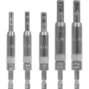 Make it Snappy Tools 5pc Self Centering Hinge Drill Bit Set, Spring Loaded. Proudly Made in the USA.
