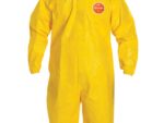 DuPont Tychem 2000 QC127S Disposable Chemical Resistant Coverall with Hood, Elastic Cuff and Serged Seams, Yellow, 4X-Large (Pack of 12)