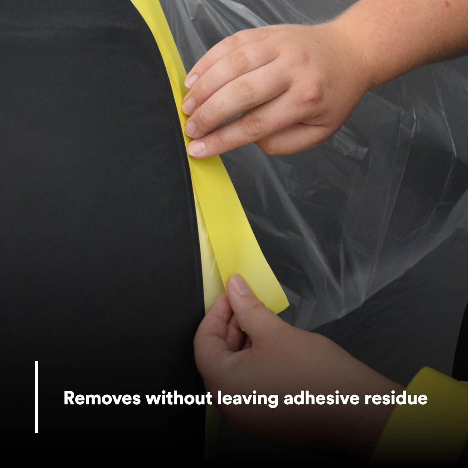 3M Automotive Refinish Masking Tape, 06652, 18 MM X 55 M, Yellow, Crepe Backing, Moisture Resistant, Multi-Purpose, 48 Per Case - Image 2