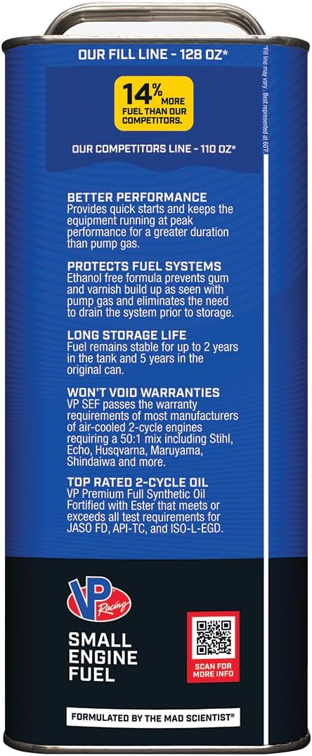 VP Racing Fuels 6231, Ready to Use, 50:1 Premixed 2-Cycle Small Engine Fuel (SEF) - Gallon - Image 3