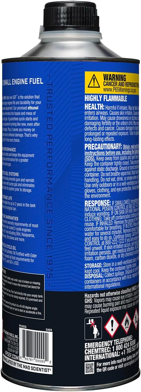 VP Racing 2-Cycle Small Engine Fuel - 50:1 Premixed, Ready to Use - Quart (8 Pack) - Image 2