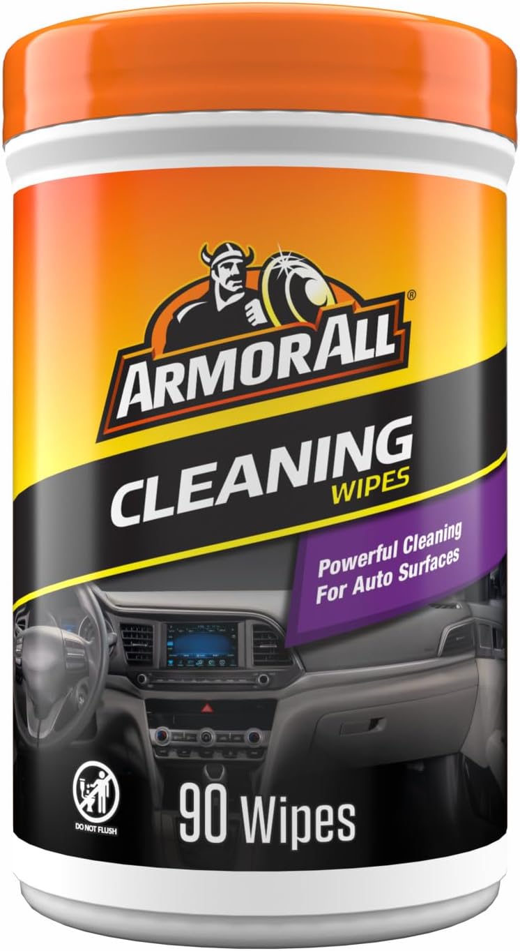 Armor All Car Cleaning Wipes, Wipes for Car Interior and Car Exterior, 90 Wipes Each