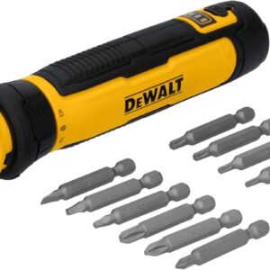 DEWALT Cordless Screwdriver, 4V USB Rechargeable Electric Screwdriver with 12 pcs Screwdriver Bit Set, LED Light, FLEXDRIVE Control, Compact, Ergonomic (DWHT66719)