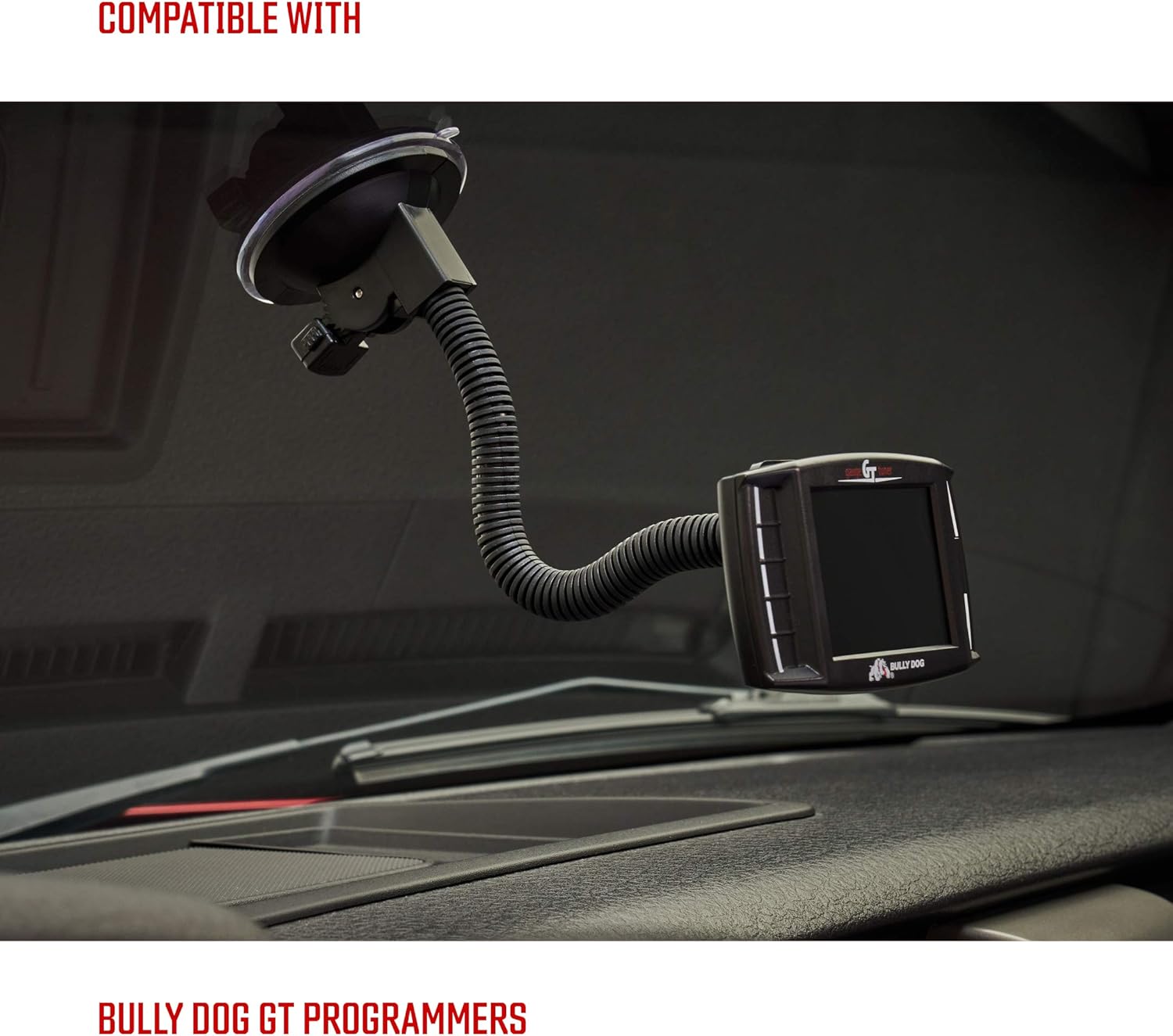 Bully Dog 40400-102 T-Slot Universal Windshield Mount for GT & WatchDog – Adhesive-Free Suction Cup, Flexible Adjustable Neck, Secure Hands-Free Viewing - Image 3