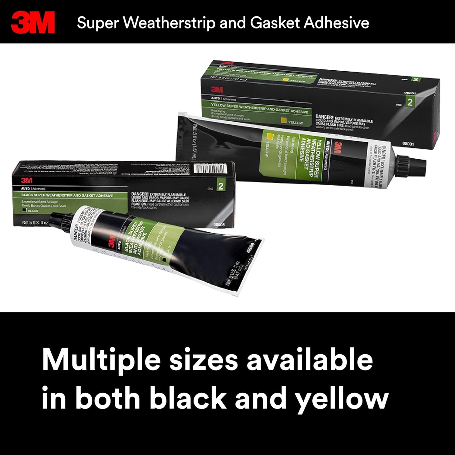 3M Black Super Weatherstrip and Gasket Adhesive, 08008, 5 fl oz, 1 Per Pack - Image 5