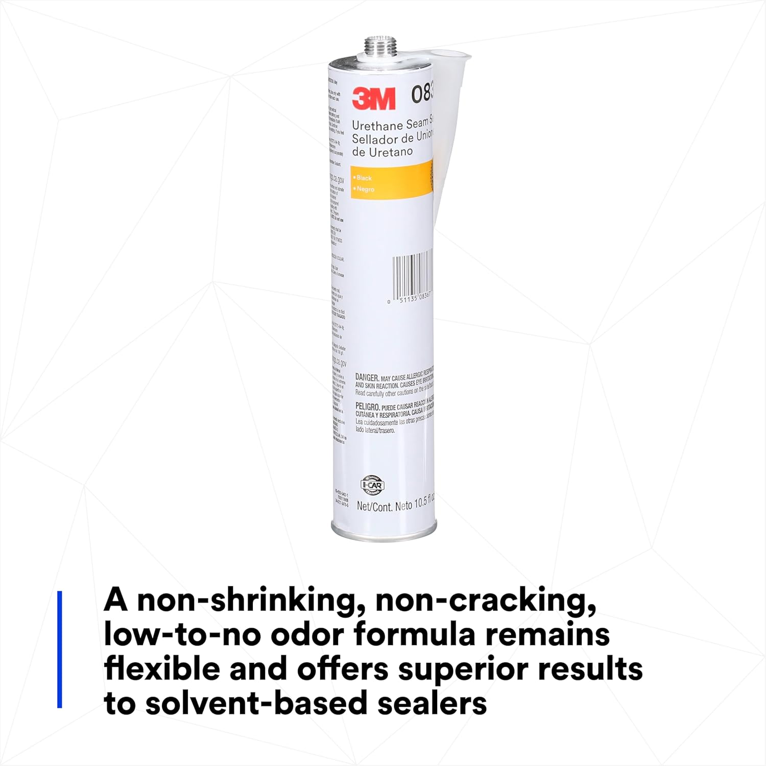 3M Urethane Seam Sealer, 08367, Black Color, High Solids, Permanently Flexible, 310 mL/10.5 fl oz Cartridge - Image 4