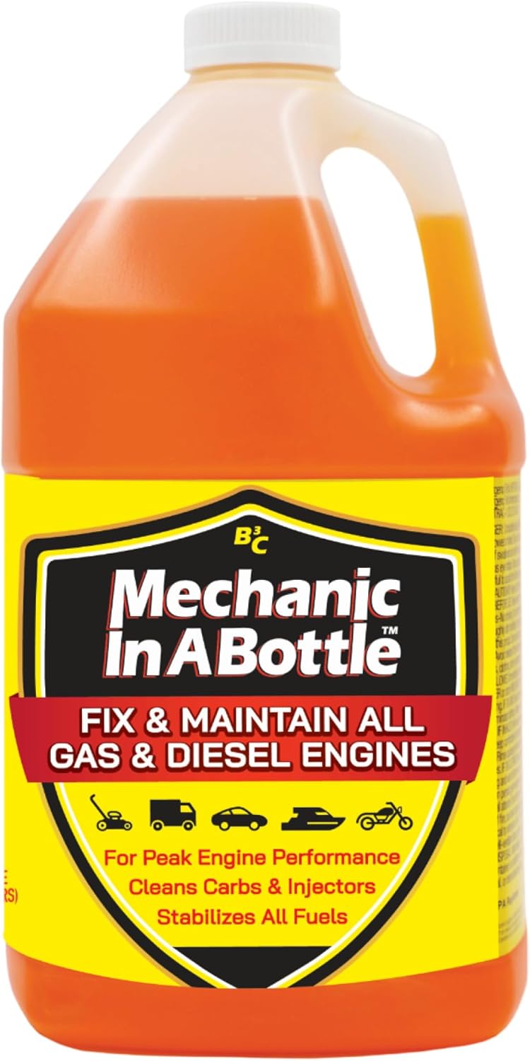 Mechanic in A Bottle Gas & Diesel Formula, Gallon Jug. 2-128-1, Fuel System Cleaner & Stabilizer, Maintain Peak Performance.