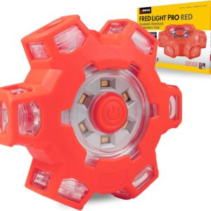 Wagan EL4340 FRED PRO Flashing Roadside Emergency Disc LED Flare 6 Flash Modes for Roadside Security, Warning Flashing with Magnet and Hook for Vehicles and Boats