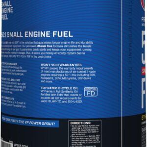 VP Racing Fuels 6232, Ready to Use, 50:1 Premixed 2-Cycle Small Engine Fuel (SEF) - 5 Gallon