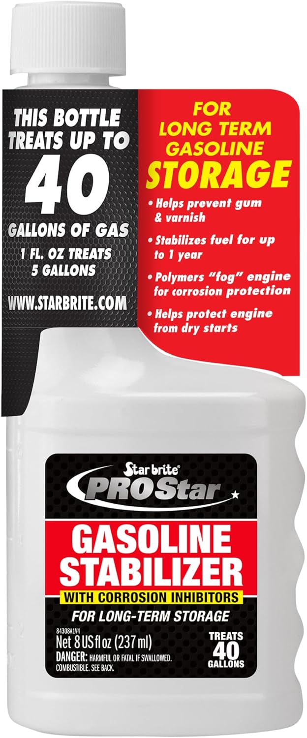 Star Brite PRO Star Gasoline Stabilizer - Fog & Protect Stored Engines & Entire Fuel System from Corrosion - Keep Gas Fresh for up to 1 Year - EZ Store EZ Start