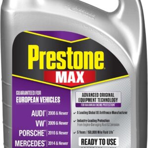 Prestone AF6510 MAX European Vehicles Violet Antifreeze and Coolant, 1 Gallon, Pack of 6