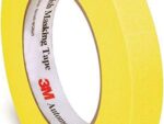 3M Automotive Refinish Masking Tape, 06652, 18 MM X 55 M, Yellow, Crepe Backing, Moisture Resistant, Multi-Purpose, 48 Per Case