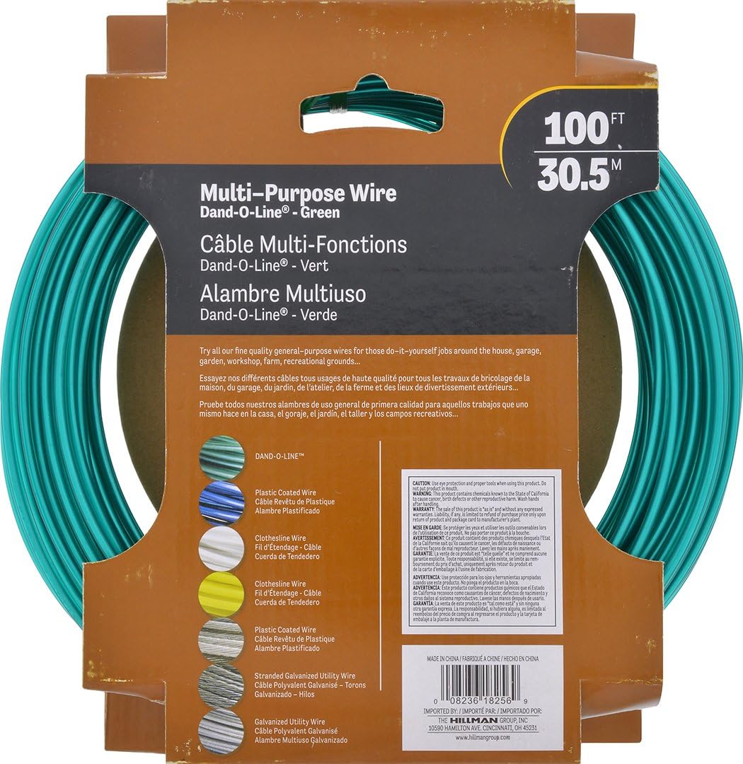 Hillman Green Vinyl Jacketed Multi-Purpose Cable Wire, 100', Safe Work Load for 100 Pounds | 41585 - Image 2