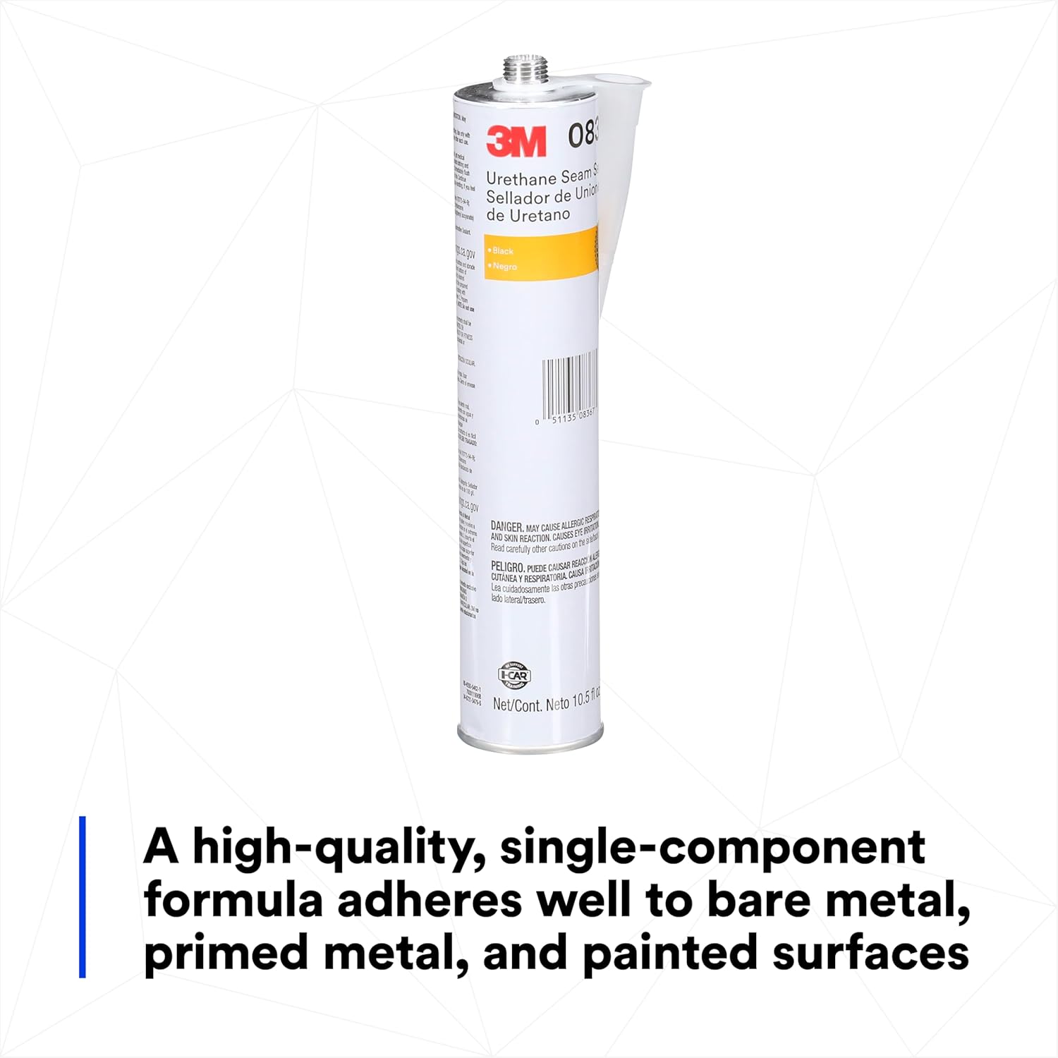 3M Urethane Seam Sealer, 08367, Black Color, High Solids, Permanently Flexible, 310 mL/10.5 fl oz Cartridge - Image 2
