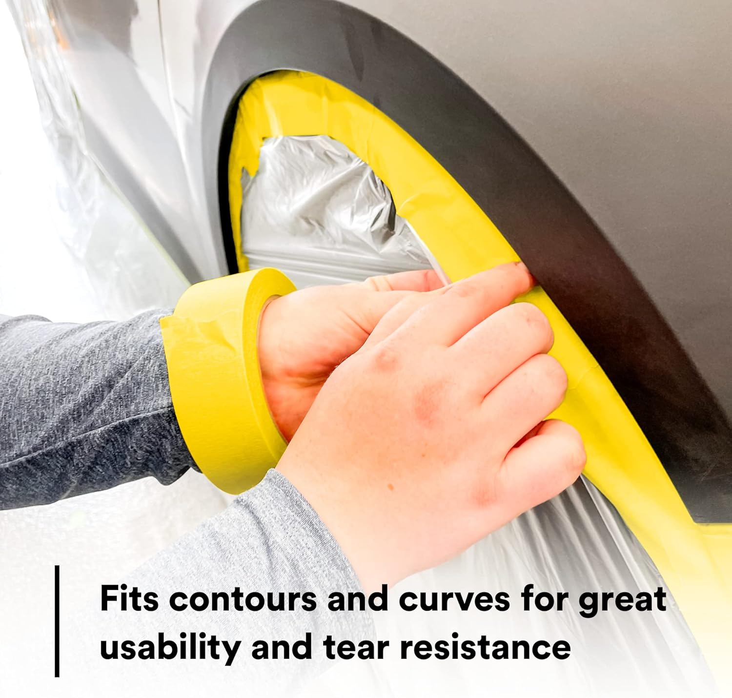 3M Automotive Refinish Masking Tape, 06652, 18 MM X 55 M, Yellow, Crepe Backing, Moisture Resistant, Multi-Purpose, 48 Per Case - Image 4