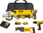 DEWALT Tools 5 Tool Power Tool Combo Kit, Cordless Drill Impact Driver Saw Oscillating Multi-tool Set with 20V MAX Battery and Charger (DCK551D1M1)