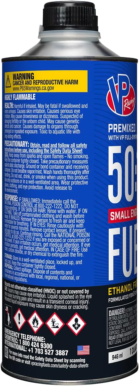 VP Racing 2-Cycle Small Engine Fuel - 50:1 Premixed, Ready to Use - Quart (8 Pack) - Image 3