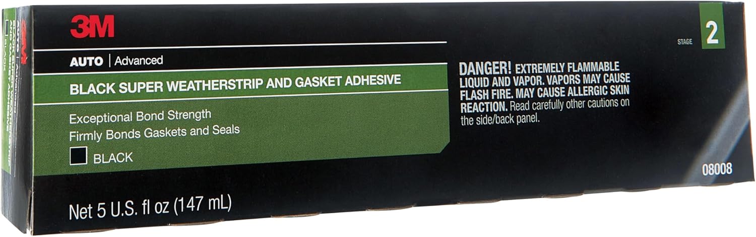 3M Black Super Weatherstrip and Gasket Adhesive, 08008, 5 fl oz, 1 Per Pack - Image 4