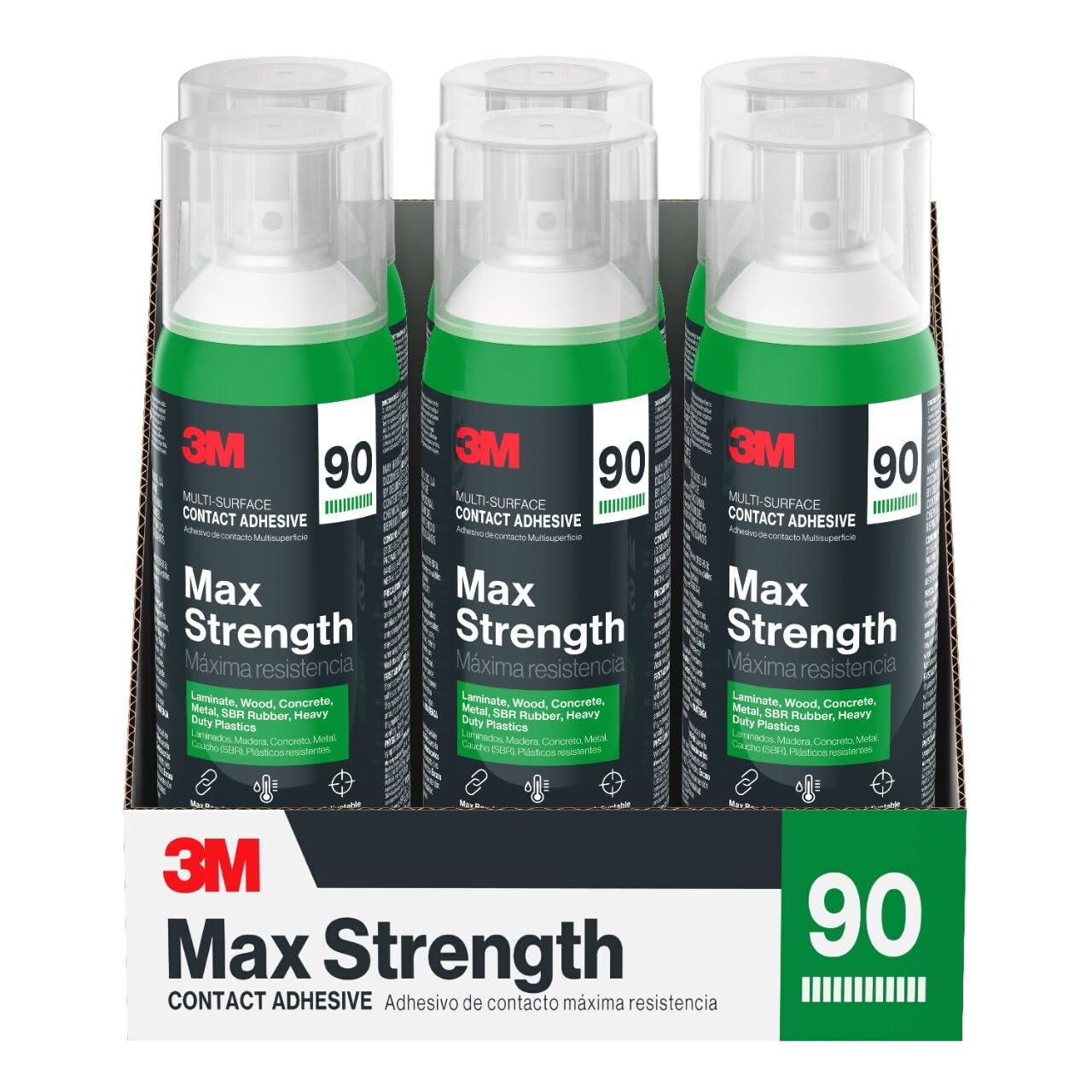 3M Max Strength 90 Multi-Surface Contact Adhesive, 12.6 oz., Low VOC, Max Bond, Heat & Water Resistant, Adjstable Spray for Metal, Wood, Plastics, Laminates, and Concrete (99-NAT) - Image 3
