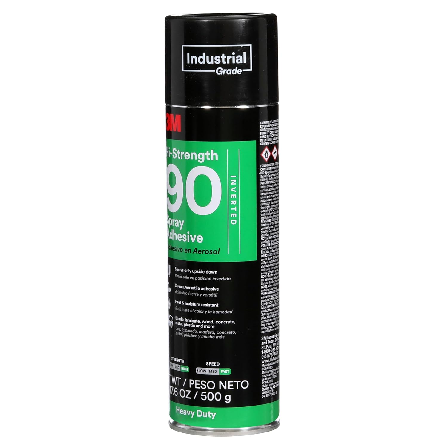3M Hi-Strength 90 Spray Adhesive, Permanent, Bonds Laminate, Wood, Concrete, Metal, Plastic, Clear Glue, Net Wt 17.6 oz, Will Spray Upside Down Only - Image 5