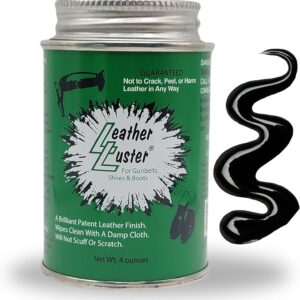 Leather Luster Patent Leather Polish, Cleaner and Conditioner | Made in the USA - Black Polish 4oz