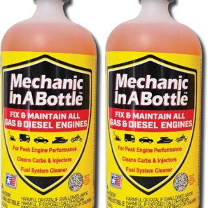 Mechanic in A Bottle for Gas & Diesel Fuel Systems 24 oz - 2 Pack Fuel System Cleaner & Stabilizer for Peak Engine Performance