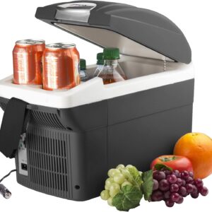 Wagan EL6206 12V 6 Quart Personal Thermoelectric, 6 Liter Capacity, Portable Electric Cooler Warmer with 12/24V DC, Small Fridge for Car, RV, and Camping Use, UL Listed