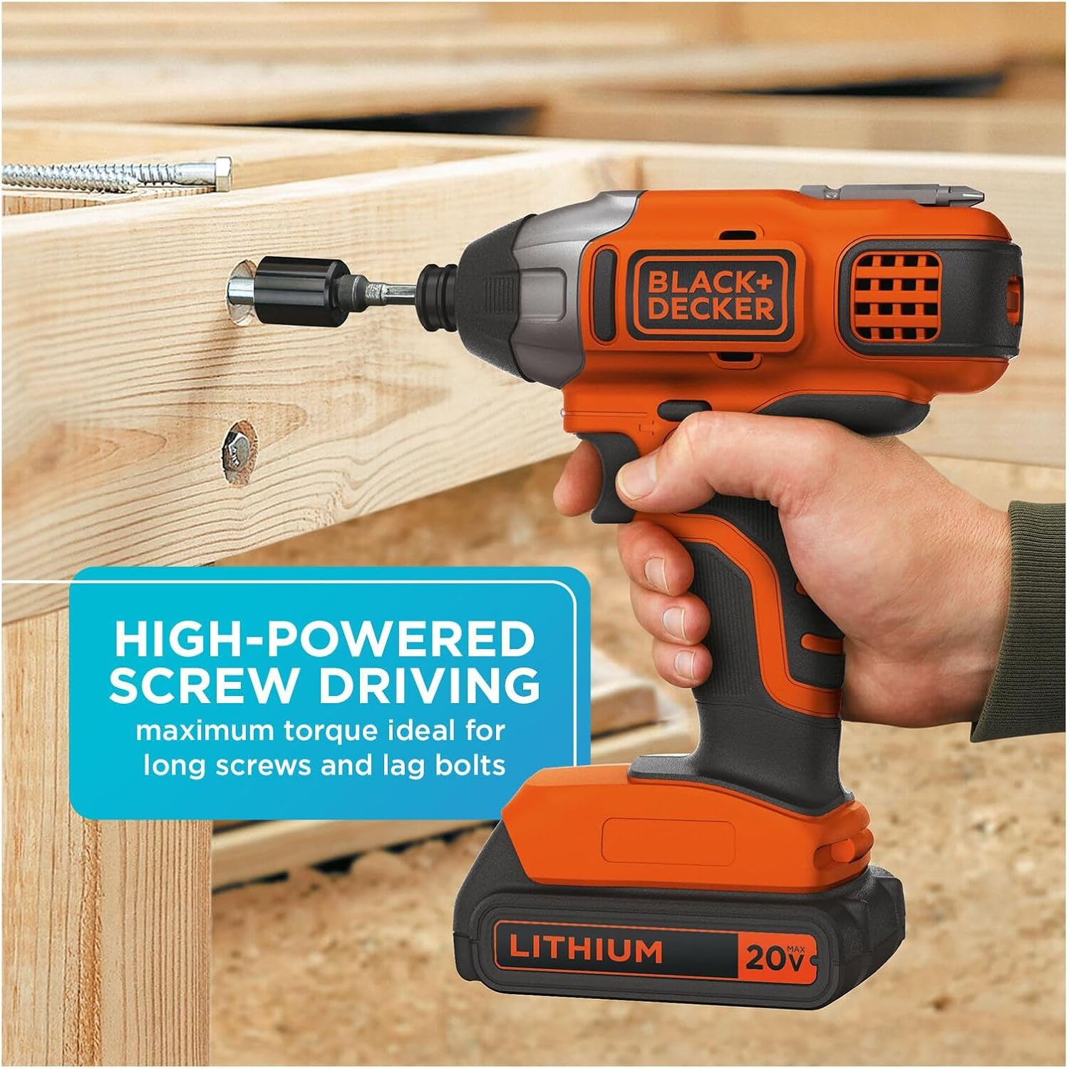 BLACK+DECKER 20V MAX* POWERCONNECT 1/4 in. Cordless Impact Driver Kit (BDCI20C) - Image 4