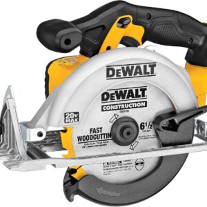 DEWALT 20V MAX Circular Saw, Cordless Sidewinder Style Portable, 6-1/2-Inch Blade, 5150 RPM, 0-50 Degree Bevel Capability, Battery Not Included (DCS391B)