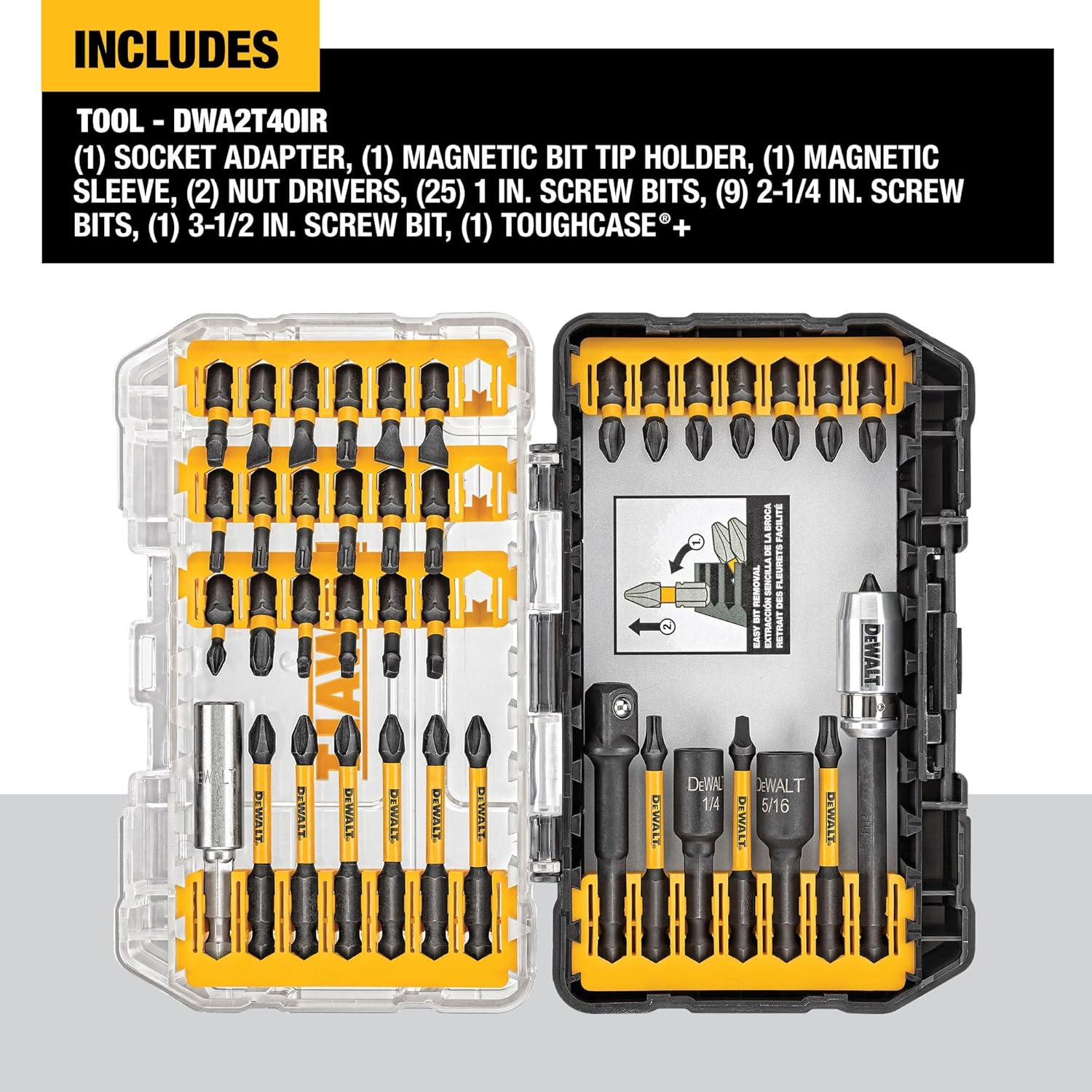 DEWALT Screwdriver Bit Set, 40 Pcs. Impact Ready, FlexTorq Impact Driver Bit Set with Storage Case (DWA2T40IR) - Image 7