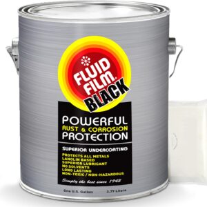 Fluid Film Undercoating Protection, Rust Inhibitor and Prevention, Anti Corrosion Multi Purpose Penetrant and Lubricant Lanolin Formula, 1 Gallon Black Color