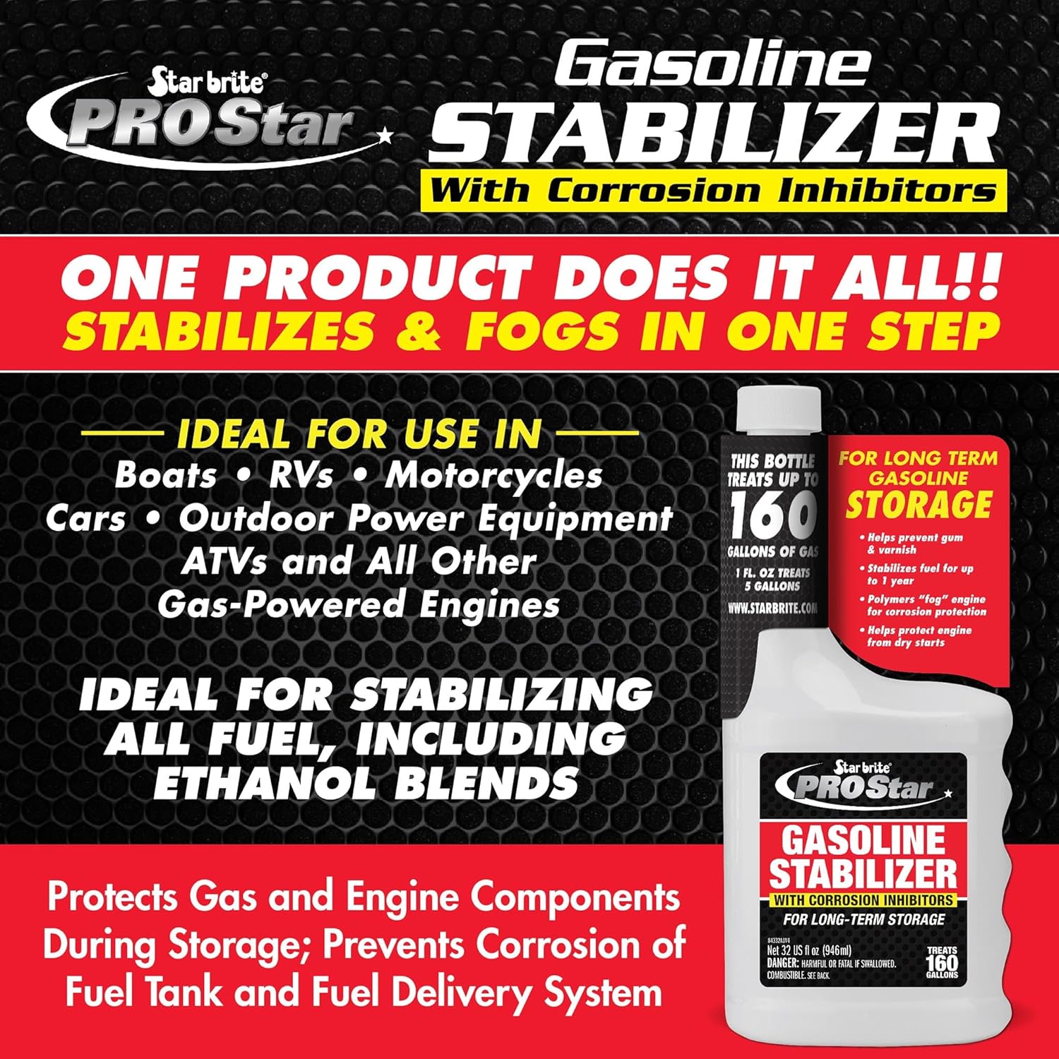Star Brite PRO Star Gasoline Stabilizer - Fog & Protect Stored Engines & Entire Fuel System from Corrosion - Keep Gas Fresh for up to 1 Year - EZ Store EZ Start - Image 2