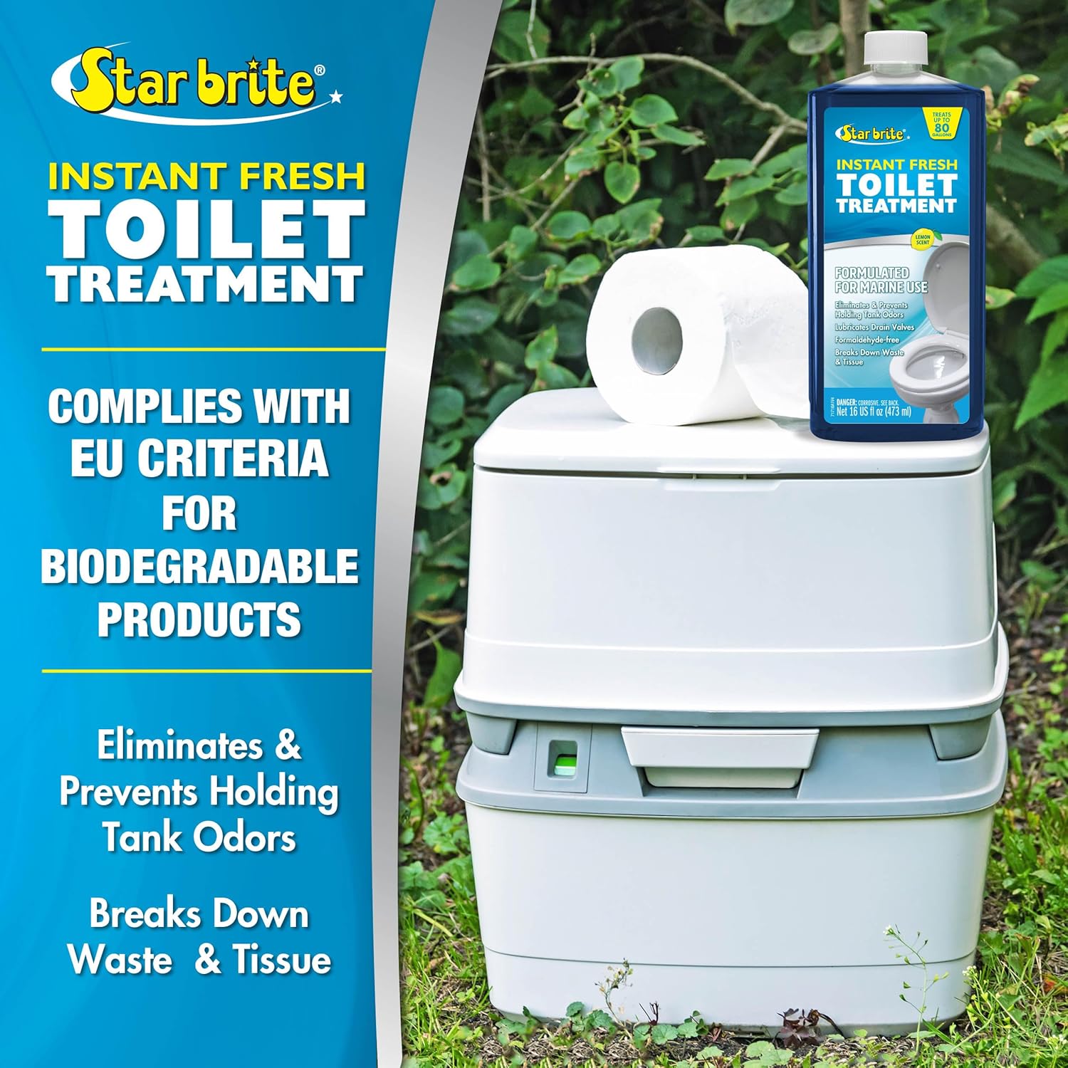 STAR BRITE Instant Fresh Toilet Treatment – Odor Control, Waste Breakdown, Valve Lubrication for RV, Marine, and Portable Toilets – Formaldehyde-Free Formula - Image 3