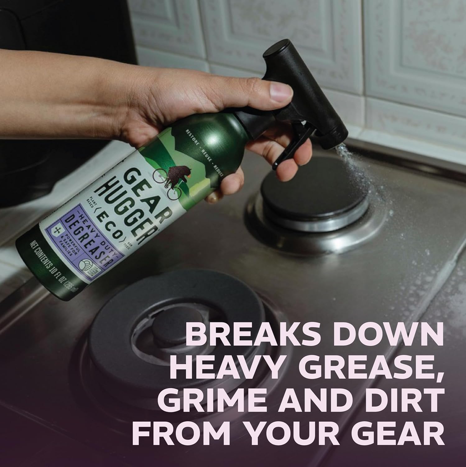 Gear Hugger All-Purpose Degreaser Spray Bottle (10 oz, Pack of 1) – Home & Kitchen Eco Friendly Cleaning Supplies, Powerful Degreaser Spray for Countertops & Household Surfaces, Plant Based, Non-Toxic - Image 2