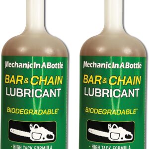 Mechanic In A Bottle Biodegradable Bar & Chain Oil (Oil-Free Lubricant) – High Performance, Low Friction, All-Season Chainsaw Lube for Gas, Battery, & Electric Saws, Extends Battery Life, 24 oz 2 pack