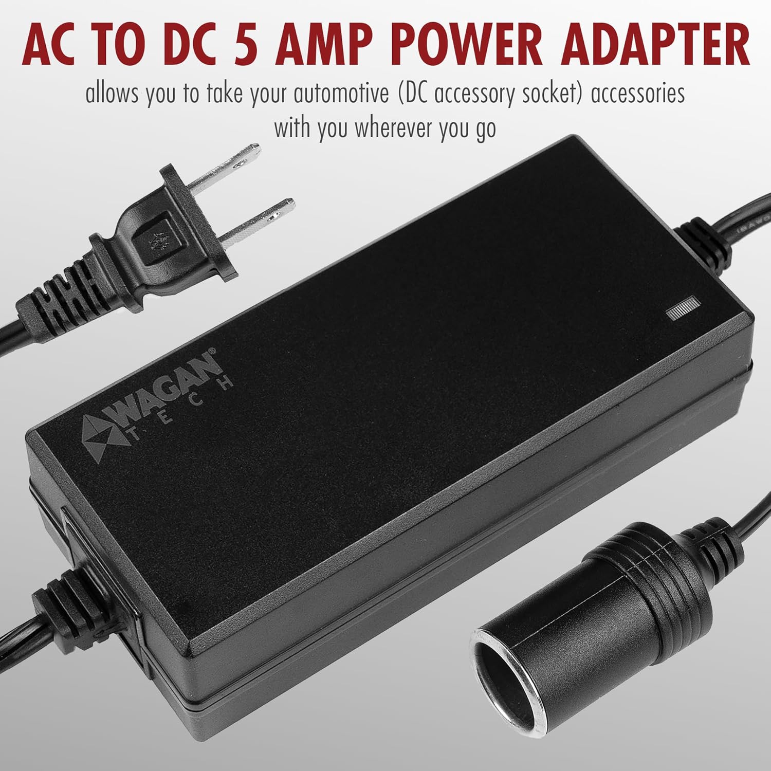 Wagan EL9903 AC to DC Power Adapter 5A 60W Power Converter 110V AC to 12V DC Cigarette Lighter Socket Adapter for 12V Car portable Fridge ETL listed - Image 4
