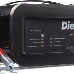 DieHard 71323 12V Shelf Smart Battery Charger and 10/50A Engine Starter, Black