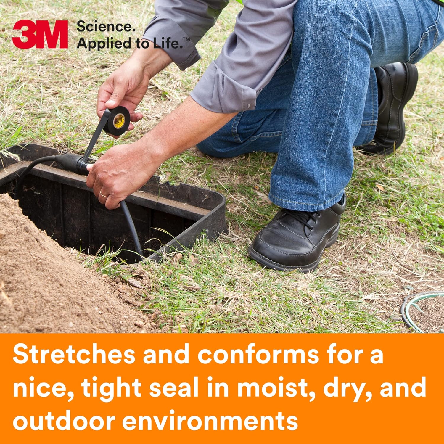 3M Scotch Super 33+ Electrical Tape - 3/4 in x 52 ft, Premium Grade All-Weather Vinyl, Resistant to Abrasion, Moisture, Corrosion, Alkalies - Black, 1 Roll - Image 4