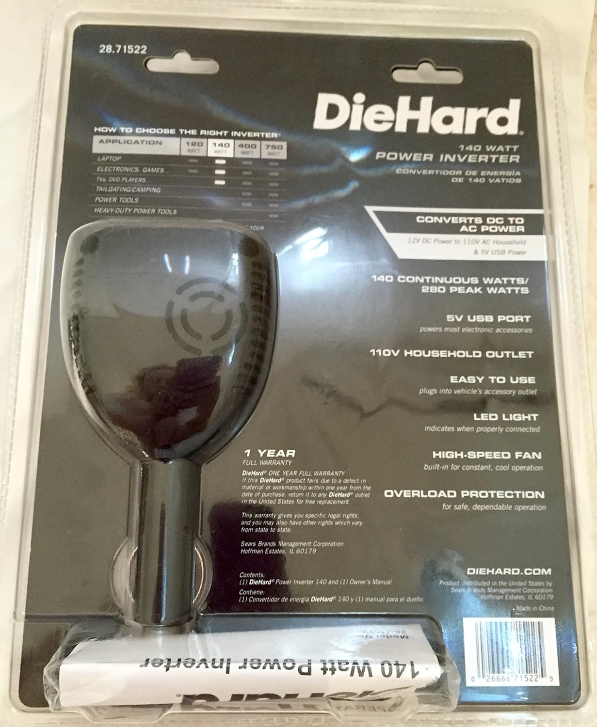 DieHard 71522 140W Power Inverter - Image 2