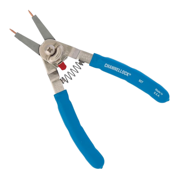 Channellock 927 8-Inch Snap Ring Plier | Precision Circlip Retaining Ring Pliers | Includes 5 Pairs of Interchangeable Tips | Made in the USA