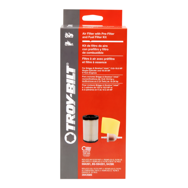 Troy-Bilt Air Filter and Fuel Filter Kit Ponyâ„¢ Lawn Tractors and Zero-Turn Riders with Briggs & StrattonÂ® Intekâ„¢ Engines OE# 5428K, BS-594201, 751P17828, BS-394358S, 751-20708