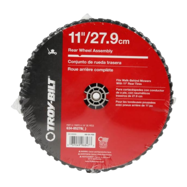 Troy-Bilt Original Equipment 11 in. Rear Wheel Assembly for Most Troy-Bilt Walk-Behind Mowers, OE# 634-05278.