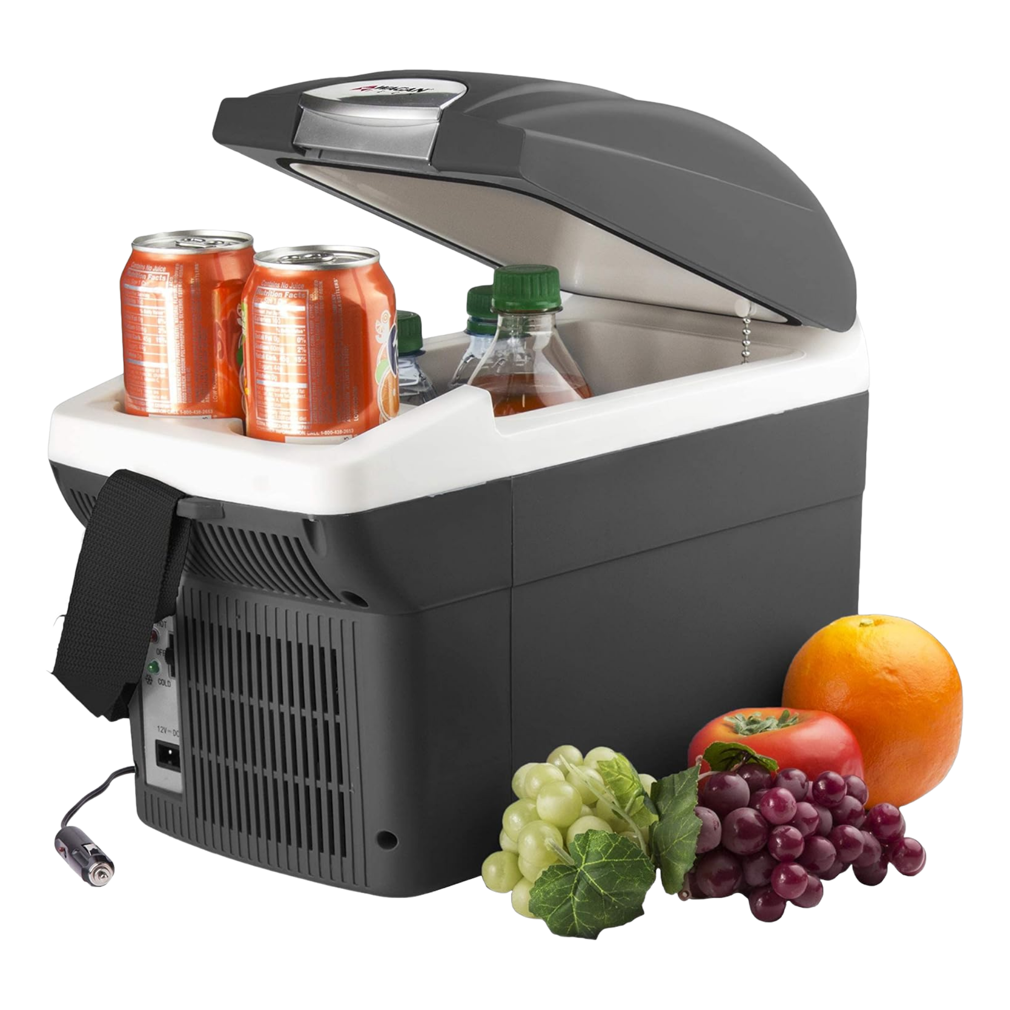 Wagan EL6206 12V 6 Quart Personal Thermoelectric, 6 Liter Capacity, Portable Electric Cooler Warmer with 12/24V DC, Small Fridge for Car, RV, and Camping Use, UL Listed